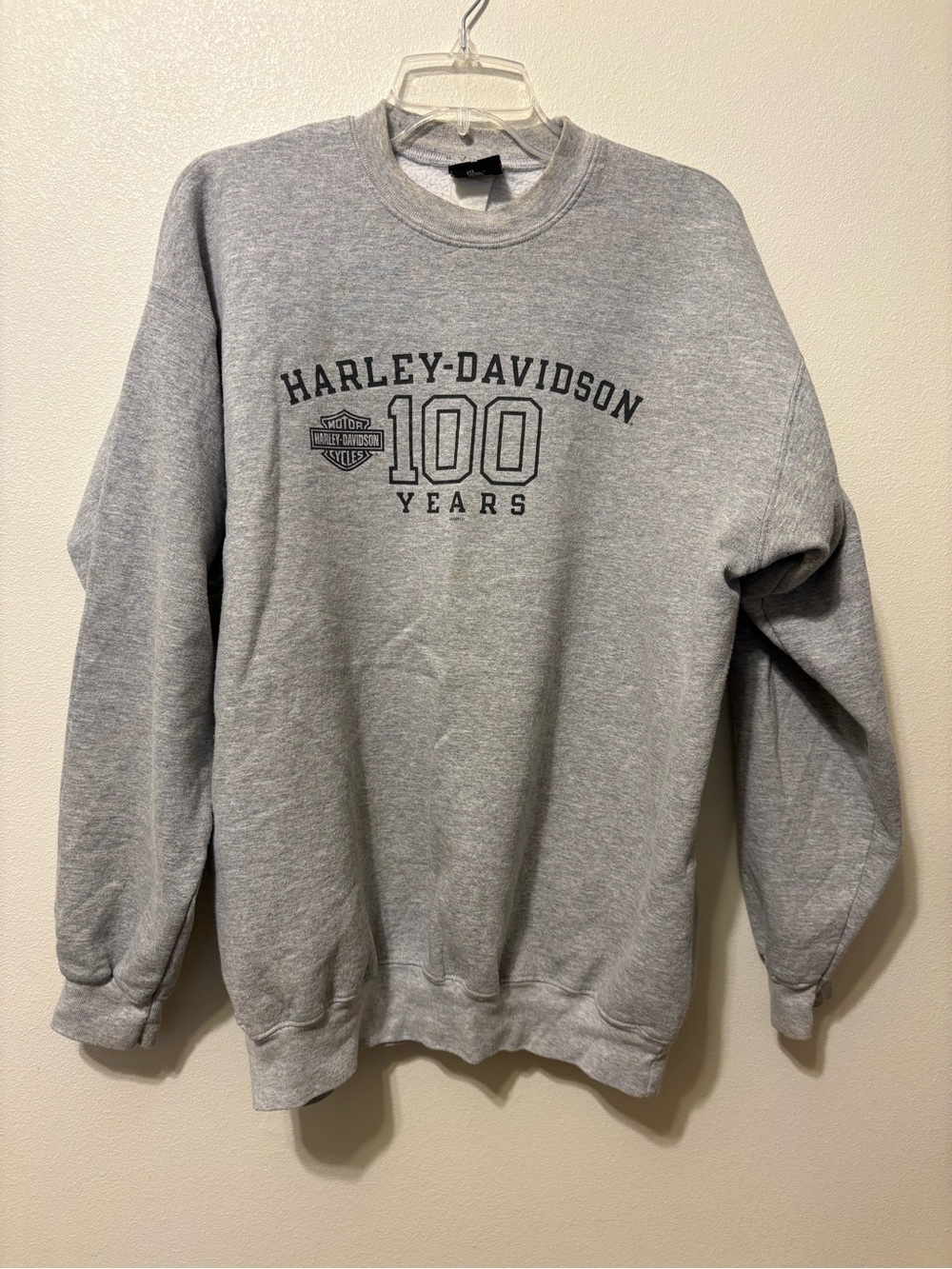 Harley-Davidson Gray Crewneck Sweatshirt with 100 Years Logo